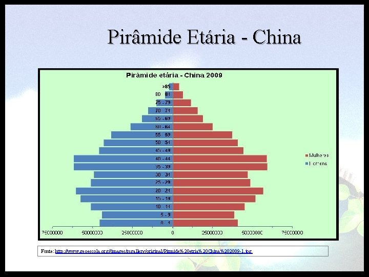 Pirâmide Etária - China Fonte: http: //www. geoescola. org//images/rsgallery/original/Pirmide%20 etria%20 China%202009 -1. jpg 