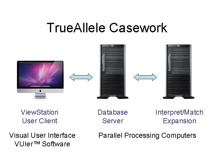 True. Allele Casework View. Station User Client Visual User Interface VUIer™ Software Database Server