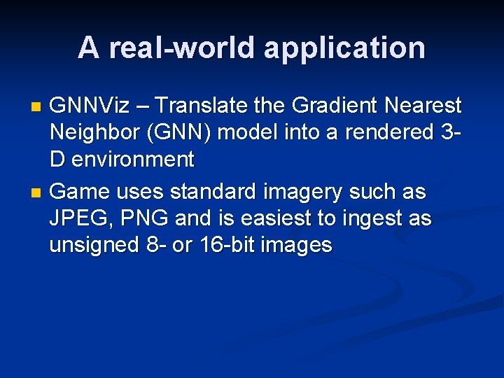 A real-world application GNNViz – Translate the Gradient Nearest Neighbor (GNN) model into a