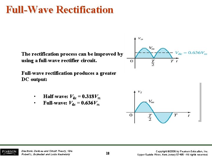 Full-Wave Rectification The rectification process can be improved by using a full-wave rectifier circuit.