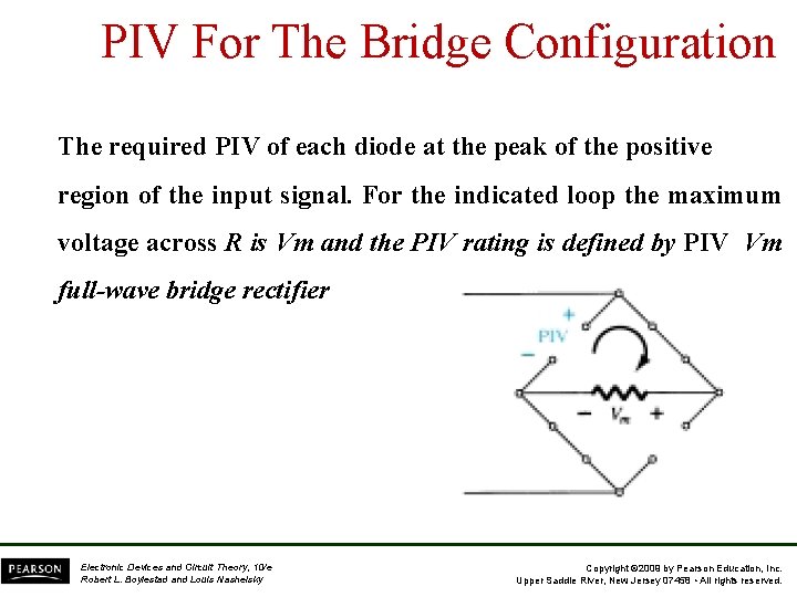 PIV For The Bridge Configuration The required PIV of each diode at the peak