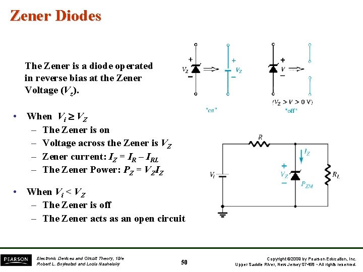 Zener Diodes The Zener is a diode operated in reverse bias at the Zener