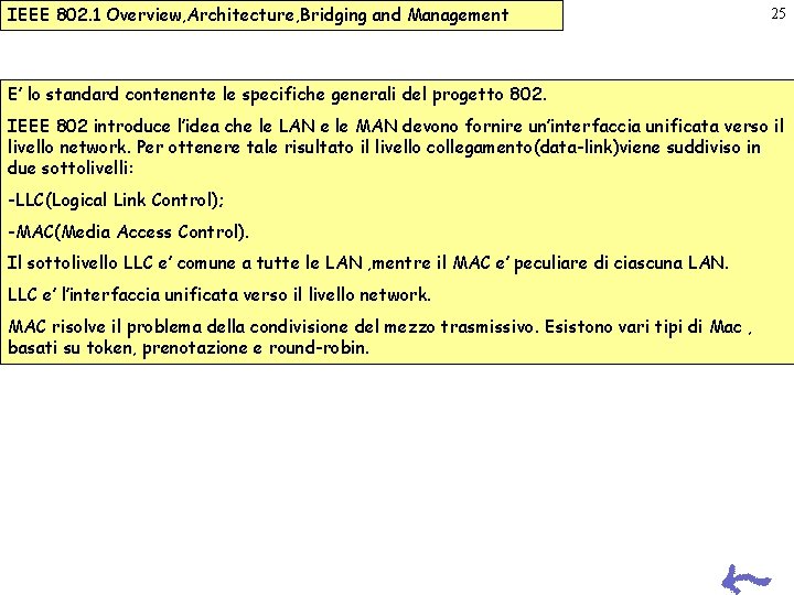 IEEE 802. 1 Overview, Architecture, Bridging and Management 25 E’ lo standard contenente le IEEE 802. 1 Overview, Architecture, Bridging and Management 25 E’ lo standard contenente le