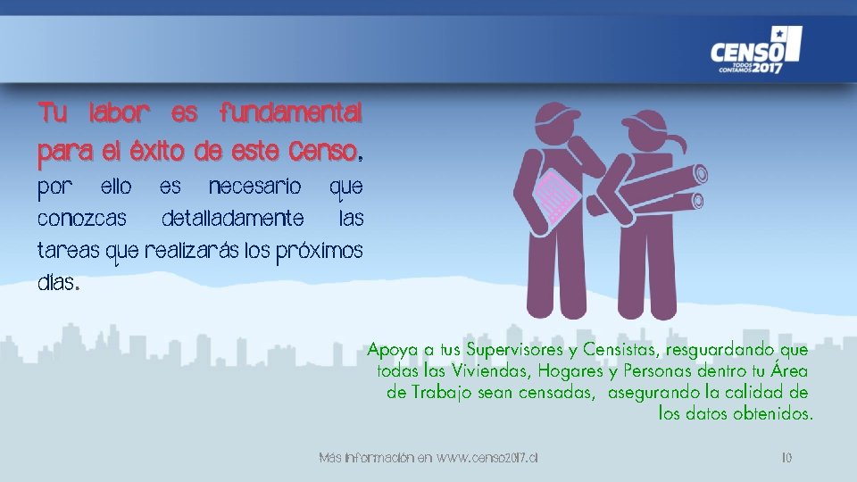 Tu labor es fundamental para el éxito de este Censo, por ello conozcas es