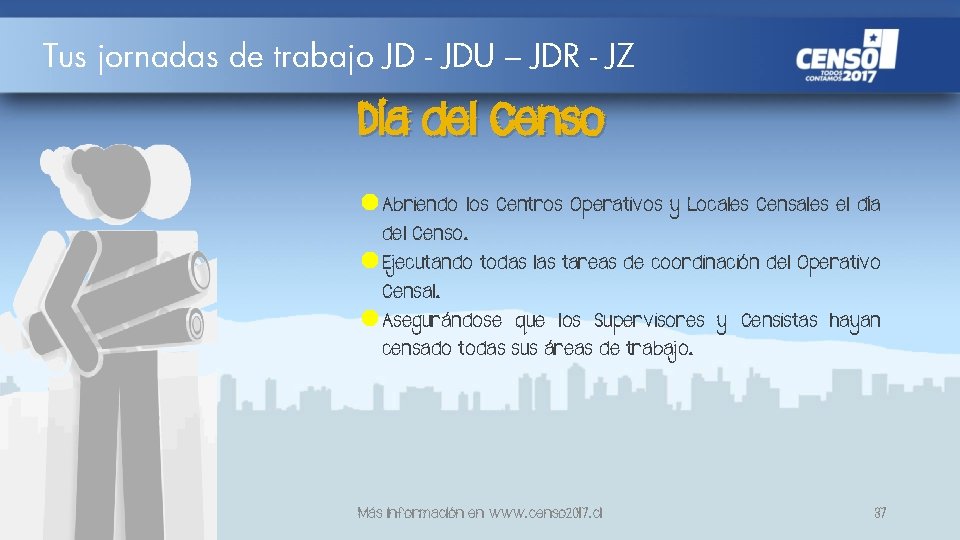 Tus jornadas de trabajo JD - JDU – JDR - JZ Día del Censo