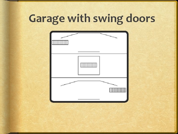 Garage with swing doors 