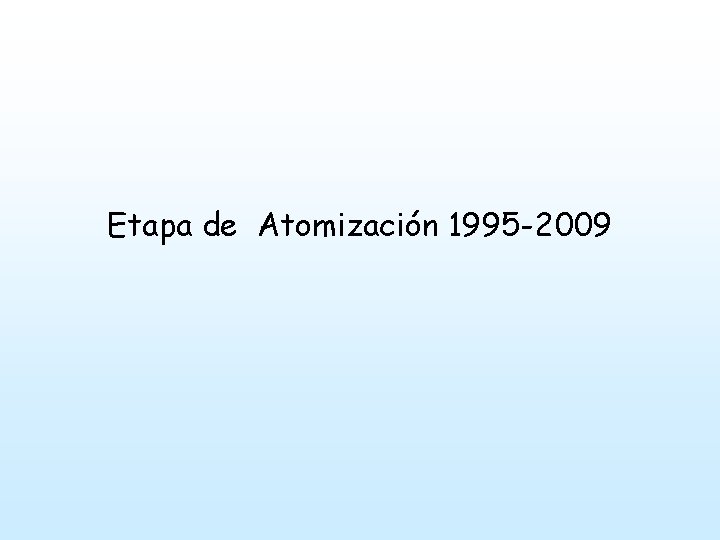 Etapa de Atomización 1995 -2009 