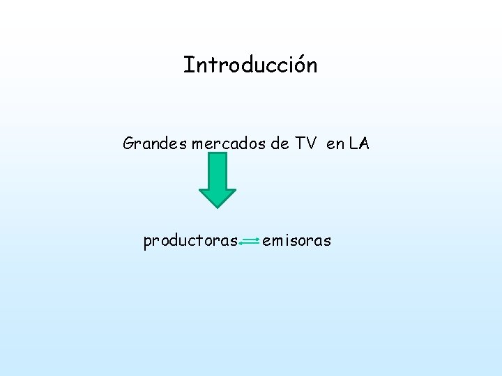 Introducción Grandes mercados de TV en LA productoras emisoras 