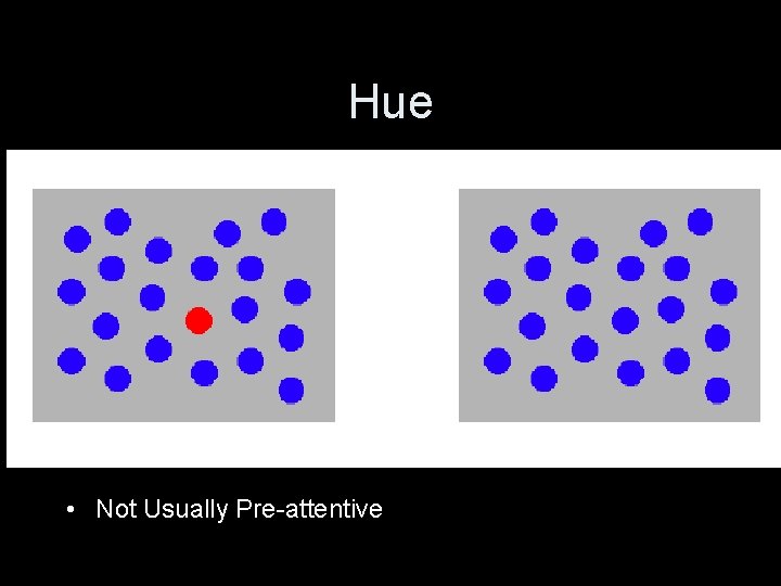 Hue • Not Usually Pre-attentive 