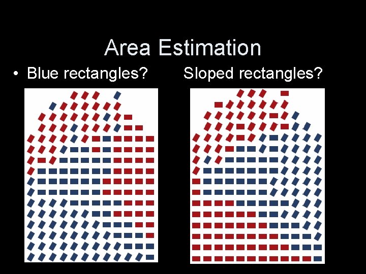 Area Estimation • Blue rectangles? Sloped rectangles? 