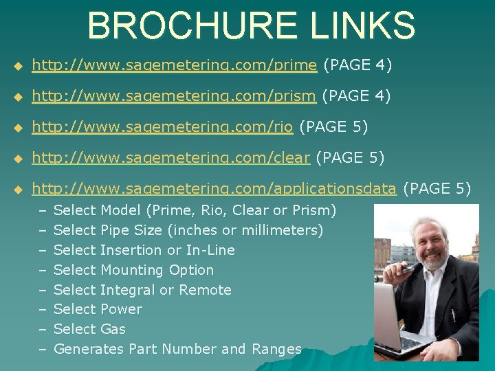 BROCHURE LINKS u http: //www. sagemetering. com/prime (PAGE 4) u http: //www. sagemetering. com/prism