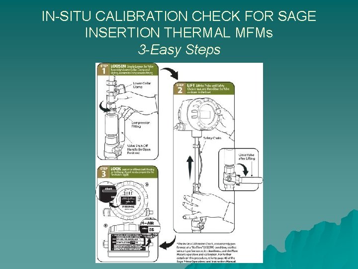 IN-SITU CALIBRATION CHECK FOR SAGE INSERTION THERMAL MFMs 3 -Easy Steps 