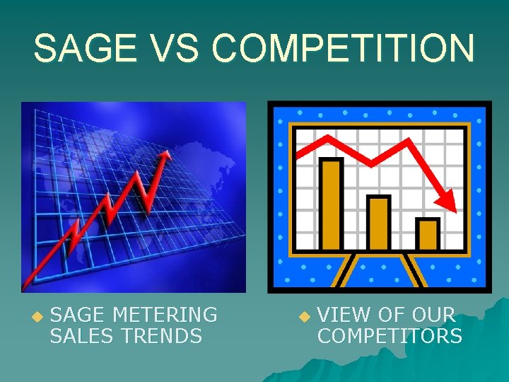 SAGE VS COMPETITION u SAGE METERING SALES TRENDS u VIEW OF OUR COMPETITORS 