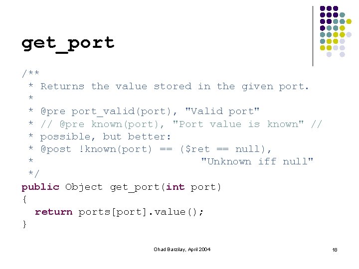 get_port /** * Returns the value stored in the given port. * * @pre