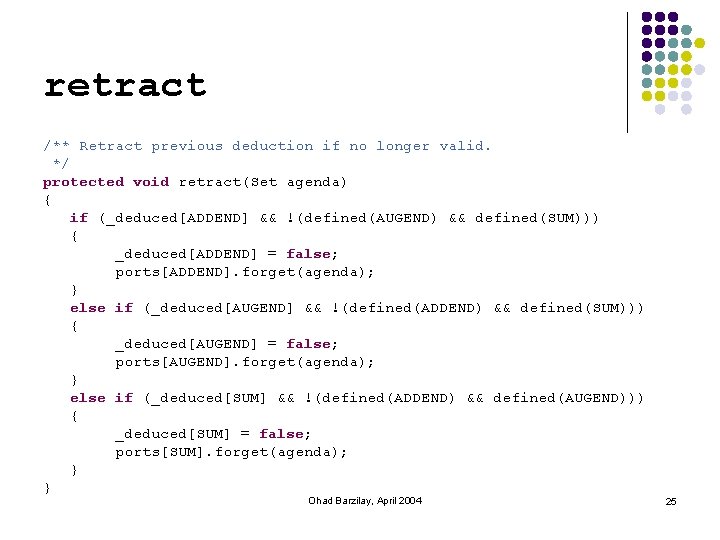 retract /** Retract previous deduction if no longer valid. */ protected void retract(Set agenda)