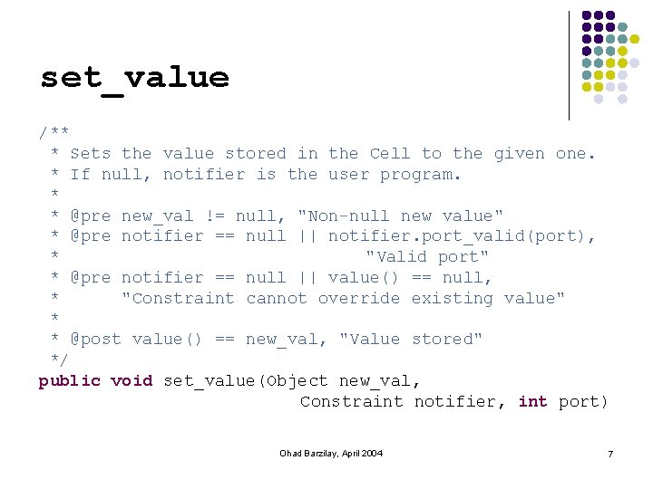 set_value /** * Sets the value stored in the Cell to the given one.