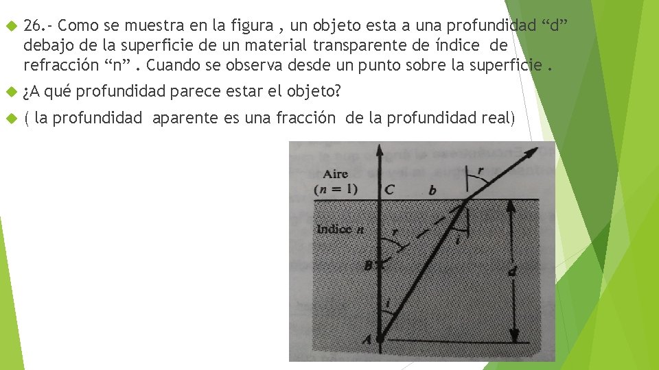  26. - Como se muestra en la figura , un objeto esta a