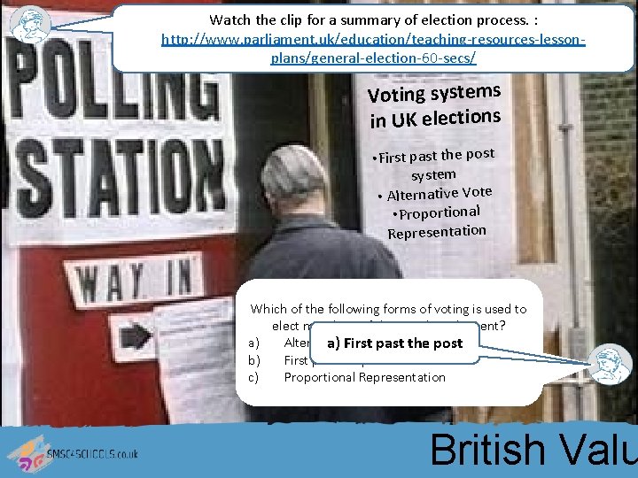 Watch the clip for a summary of election process. : http: //www. parliament. uk/education/teaching-resources-lessonplans/general-election-60