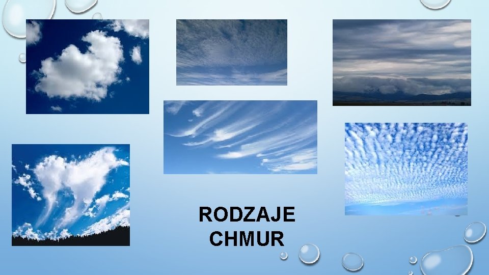 RODZAJE CHMUR 