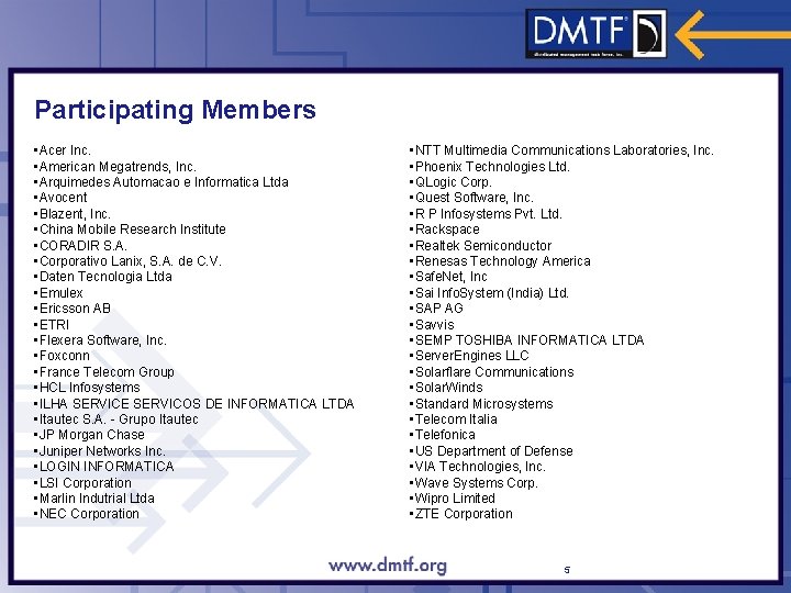 Participating Members • Acer Inc. • American Megatrends, Inc. • Arquimedes Automacao e Informatica