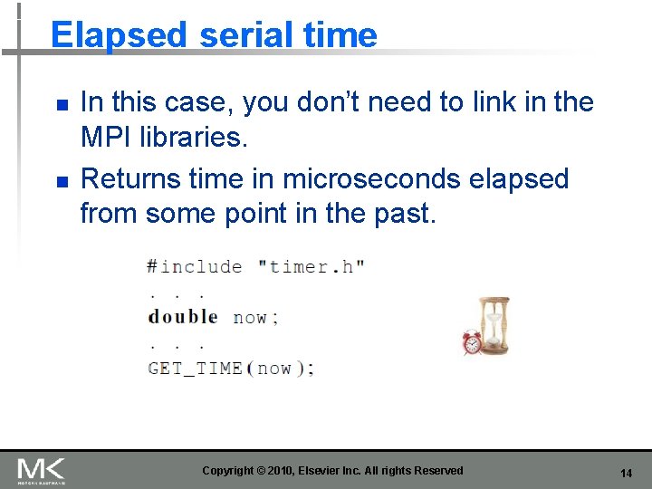 Elapsed serial time n n In this case, you don’t need to link in