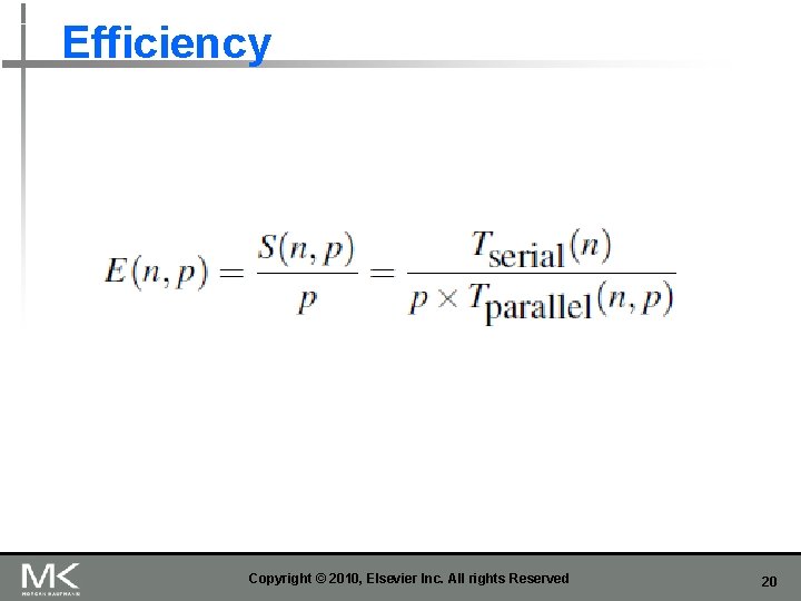 Efficiency Copyright © 2010, Elsevier Inc. All rights Reserved 20 