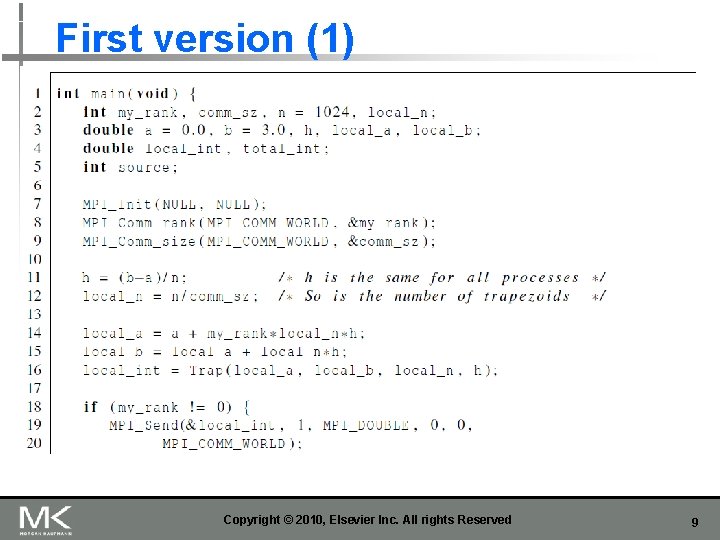 First version (1) Copyright © 2010, Elsevier Inc. All rights Reserved 9 