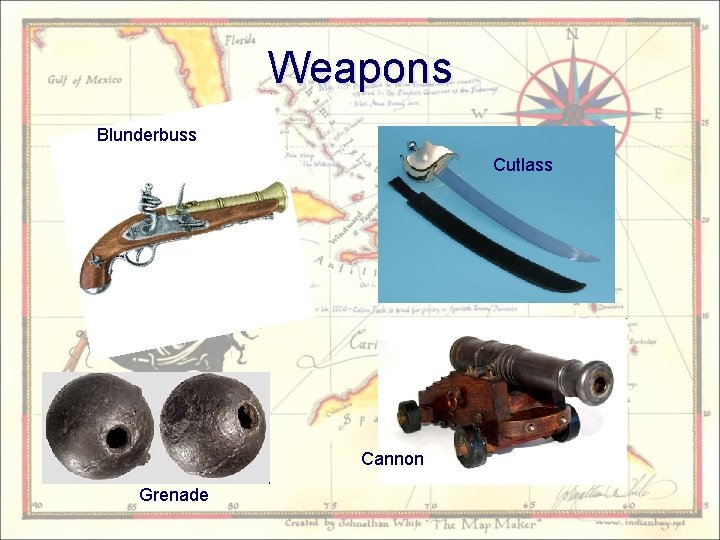 Weapons Blunderbuss Cutlass Cannon Grenade 