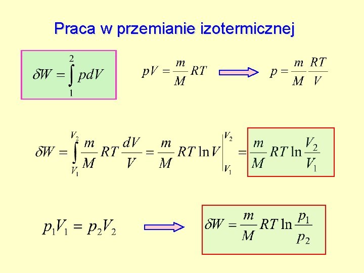 Praca w przemianie izotermicznej 