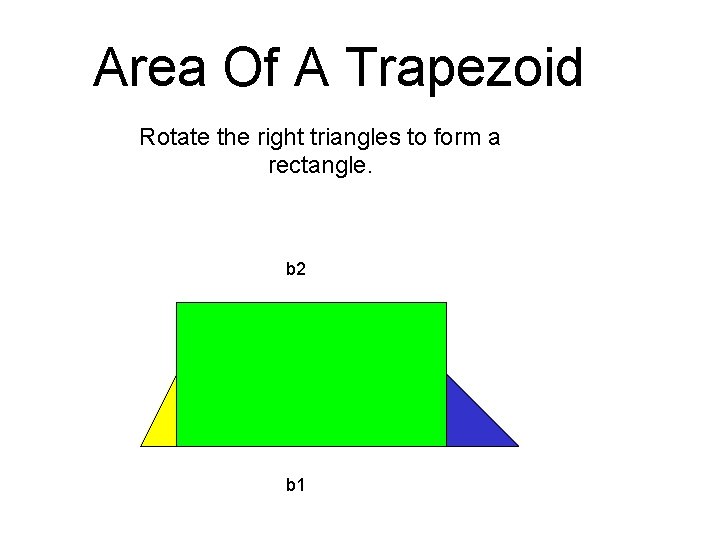 Area Of A Trapezoid Rotate the right triangles to form a rectangle. b 2
