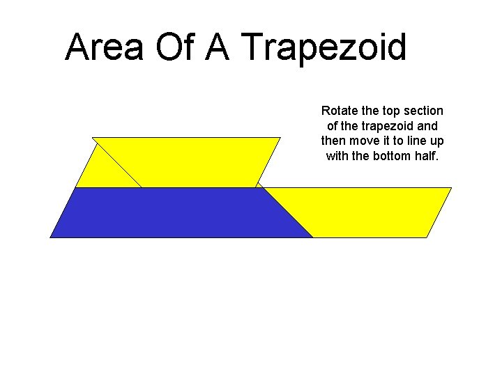 Area Of A Trapezoid Rotate the top section of the trapezoid and then move