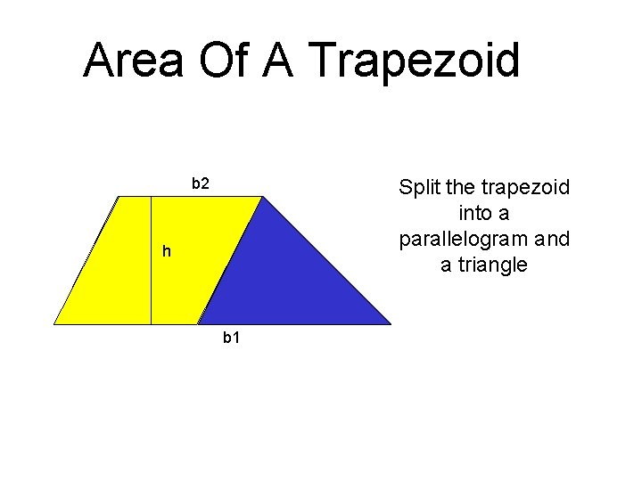 Area Of A Trapezoid b 2 Split the trapezoid into a parallelogram and a