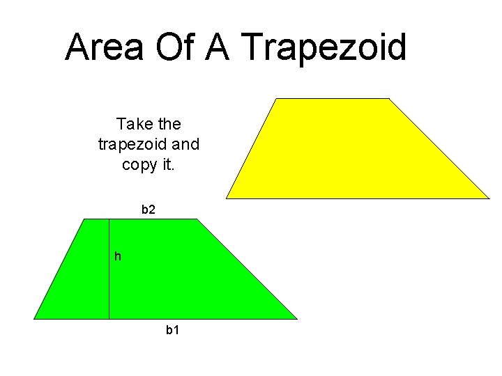 Area Of A Trapezoid Take the trapezoid and copy it. b 2 h b