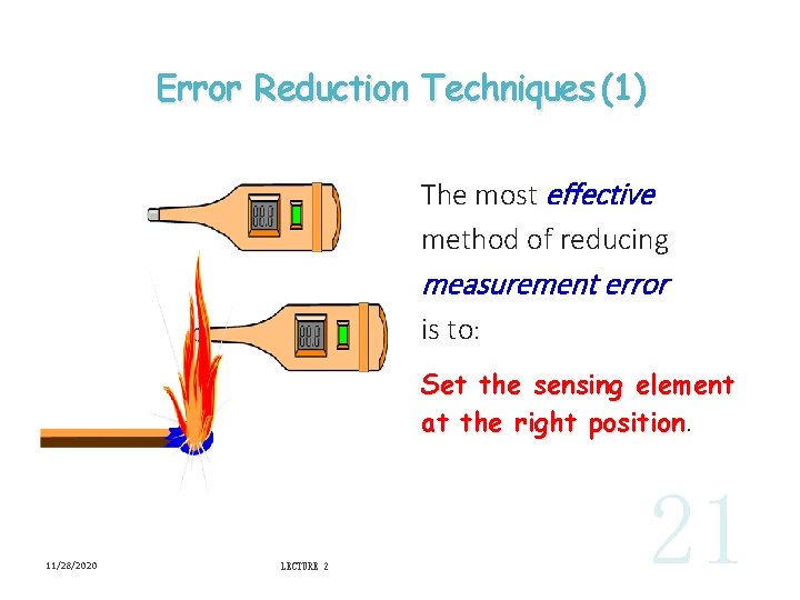 Error Reduction Techniques (1) The most effective method of reducing measurement error is to: