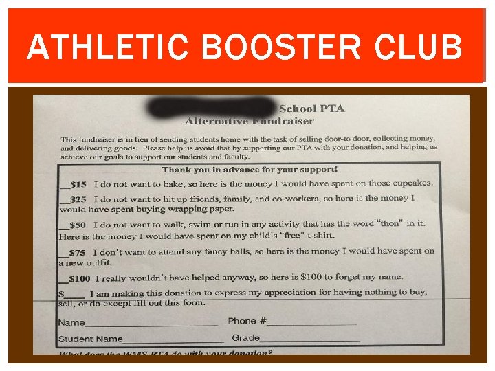 ATHLETIC BOOSTER CLUB 