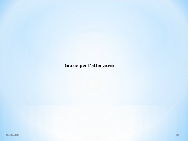 Grazie per l’attenzione 11/28/2020 38 Grazie per l’attenzione 11/28/2020 38