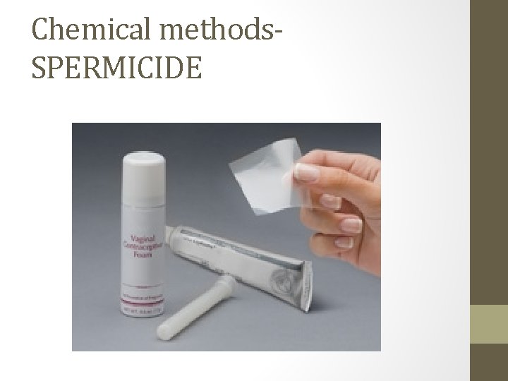 Chemical methods. SPERMICIDE 