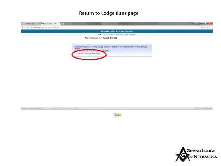 Return to Lodge dues page 