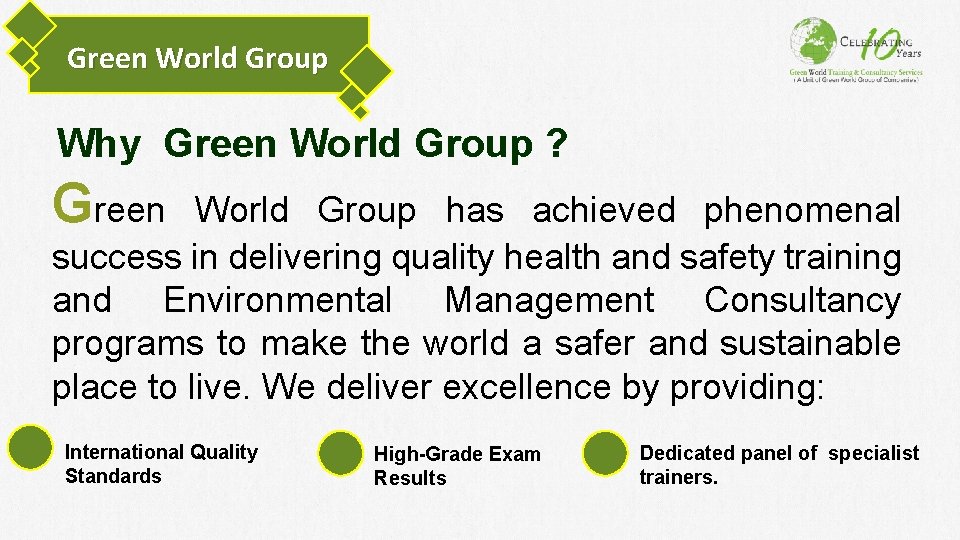 Green World Group Why Green World Group ? Green World Group has achieved phenomenal