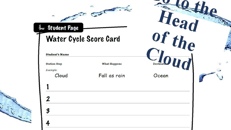 Go t o the Head of th e Clou d 