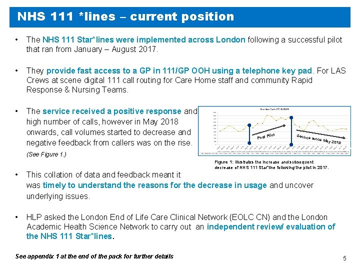 NHS 111 *lines – current position • The NHS 111 Star*lines were implemented across