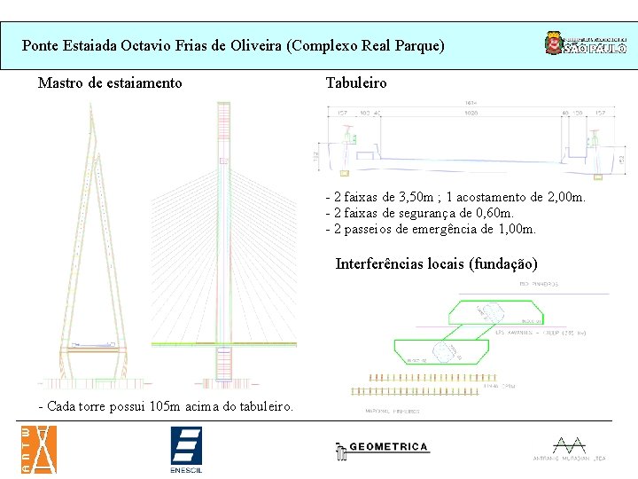 Ponte Estaiada Octavio Frias de Oliveira (Complexo Real Parque) Mastro de estaiamento Tabuleiro - Ponte Estaiada Octavio Frias de Oliveira (Complexo Real Parque) Mastro de estaiamento Tabuleiro -