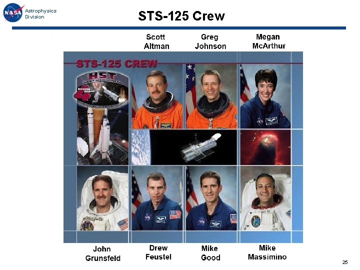 Astrophysics Division STS-125 Crew 25 