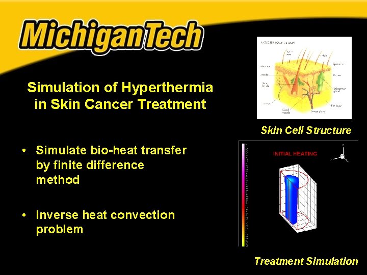 Simulation of Hyperthermia in Skin Cancer Treatment Skin Cell Structure • Simulate bio-heat transfer Simulation of Hyperthermia in Skin Cancer Treatment Skin Cell Structure • Simulate bio-heat transfer