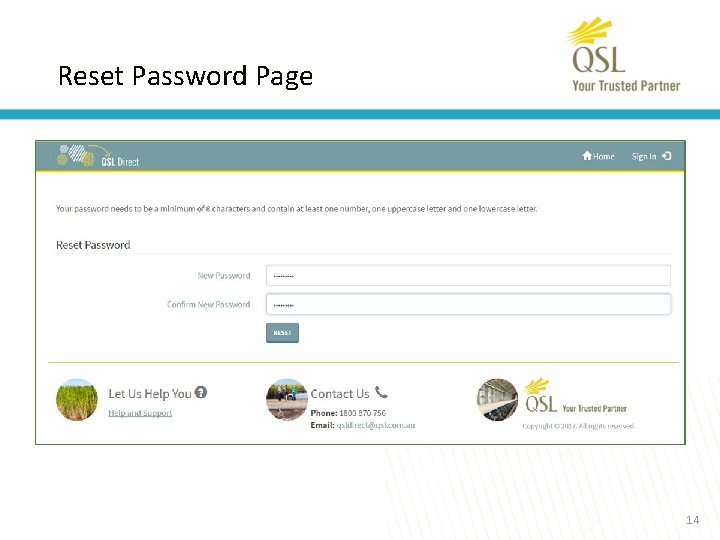 Reset Password Page 14 