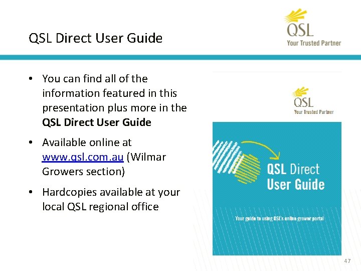 QSL Direct User Guide • You can find all of the information featured in