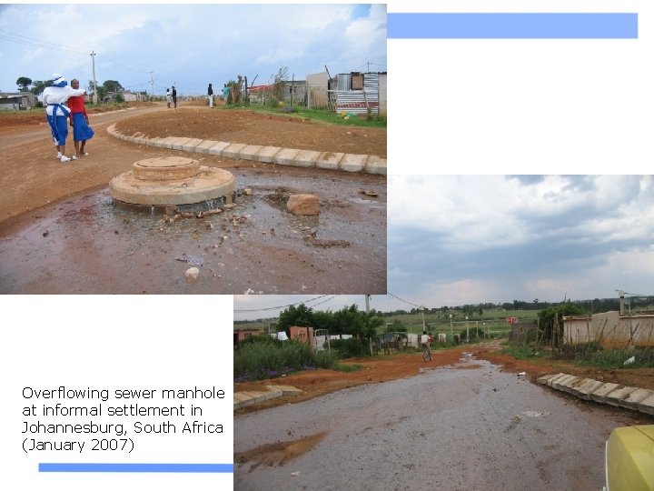 Overflowing sewer manhole at informal settlement in Johannesburg, South Africa (January 2007) 33 