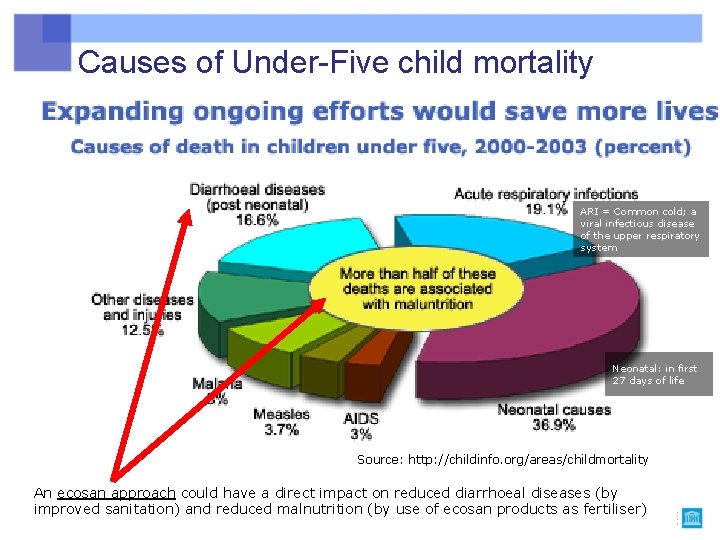 Causes of Under-Five child mortality ARI = Common cold; a viral infectious disease of