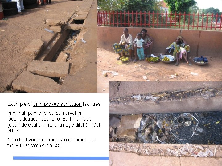 Example of unimproved sanitation facilities: Informal “public toilet” at market in Ouagadougou, capital of