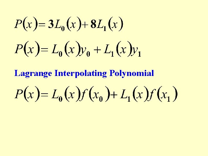 Lagrange Interpolating Polynomial 